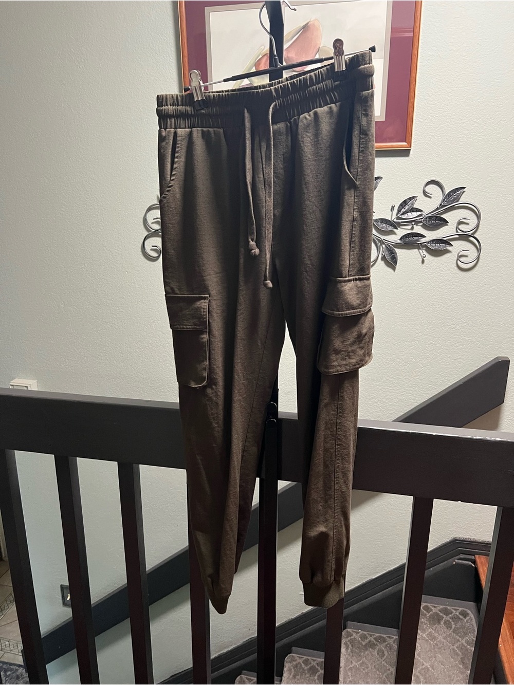 NWOT Shinestar Olive Cargo Jogger Pants Size Small #072